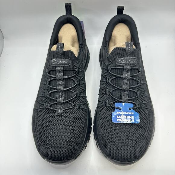 Skechers Graceful Picture Perfect Black Womens Stretch Fit Sneaker | Size 7 - Picture 4 of 7